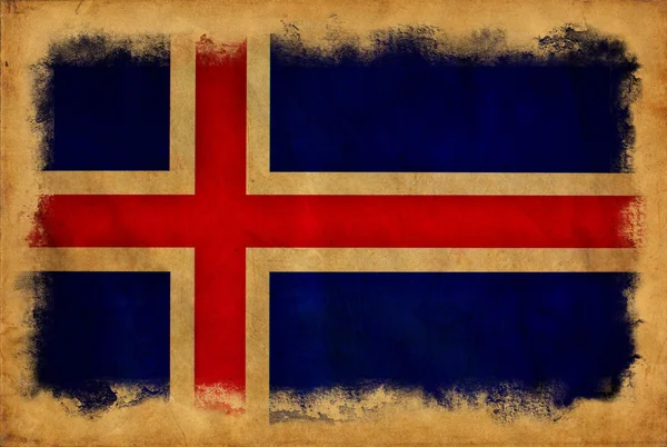 冰岛 grunge 旗 — 图库照片