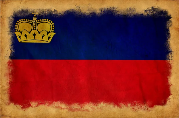 Liechtenstein grunge zászló — Stock Fotó