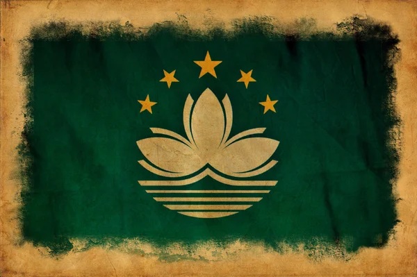 Macao grunge vlag — Stockfoto