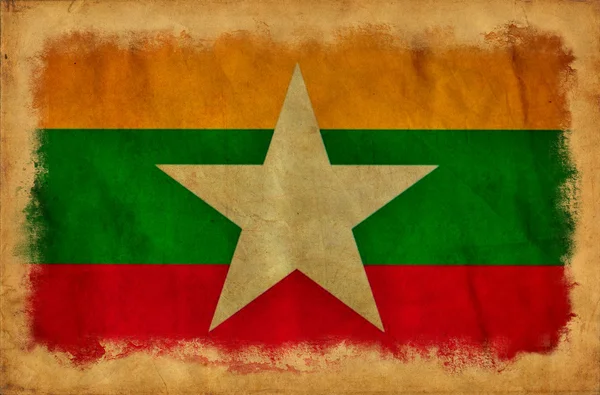 Bendera grunge Myanmar — Stok Foto