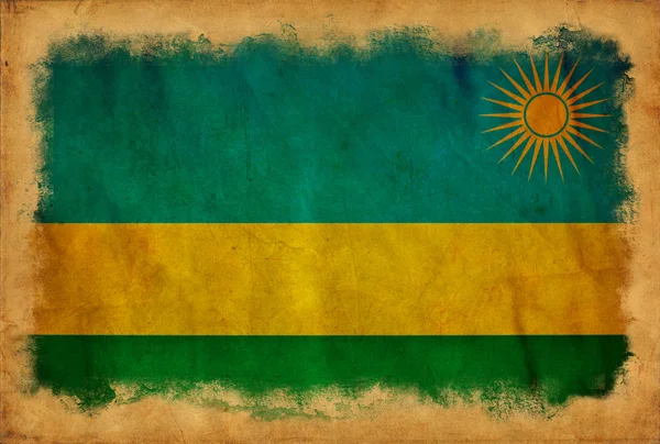 Bandeira do grunge do Ruanda — Fotografia de Stock