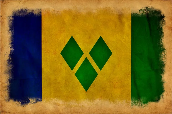 Saint vincent Grenadinerna grunge flagga — Stockfoto