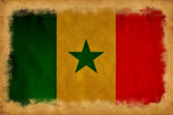 Senegal grunge flagga — Stockfoto