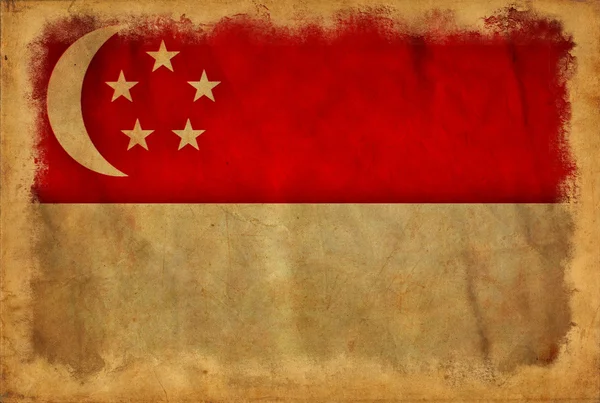 Singapur grunge bayrağı — Stok fotoğraf