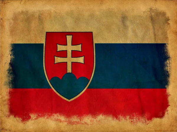 斯洛伐克 grunge 旗 — 图库照片