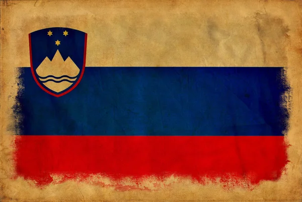 Slovenya grunge bayrağı — Stok fotoğraf