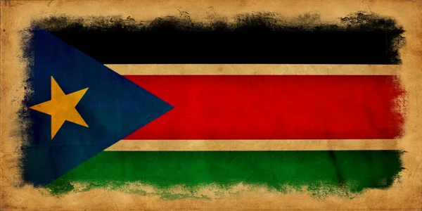 Гранж Прапор Південного Судану — стокове фото