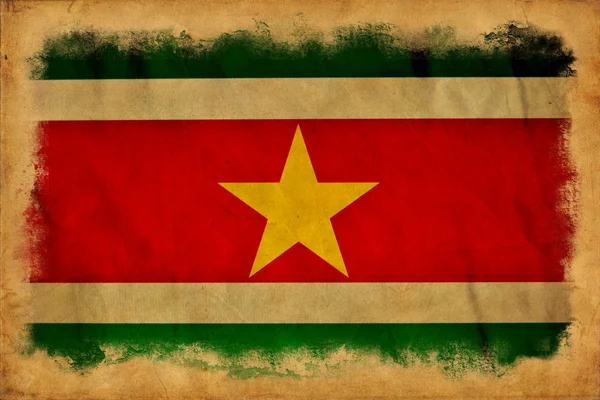 Bandeira grunge do Suriname — Fotografia de Stock