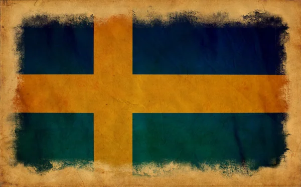Zweden grunge vlag — Stockfoto