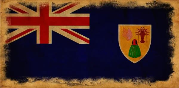 Гранж-флаг Теркса и Кайкоса — стоковое фото