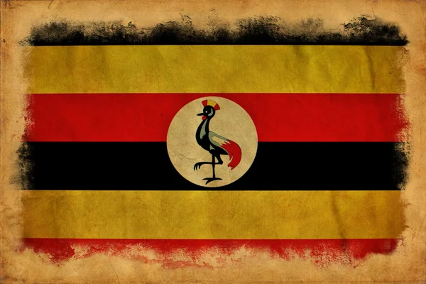Uganda grunge flagga — Stockfoto