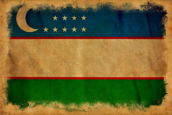 Bandeira grunge do Usbequistão — Fotografia de Stock