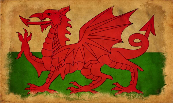 Bandera grunge de Gales — Foto de Stock