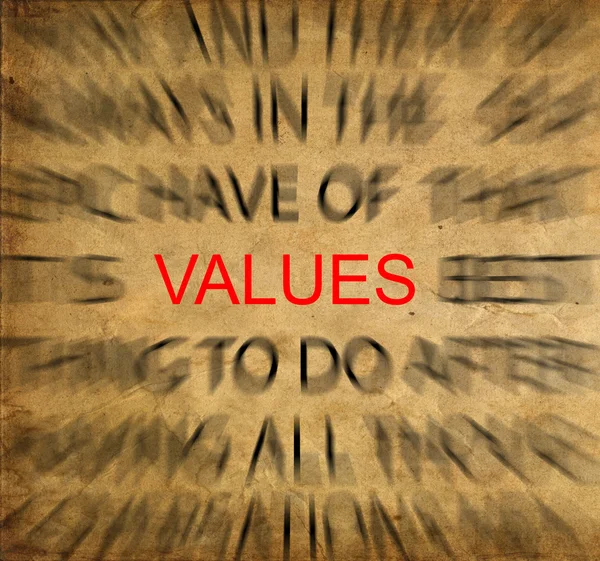 Blured tekst op vintage papier met focus op waarden — Stockfoto