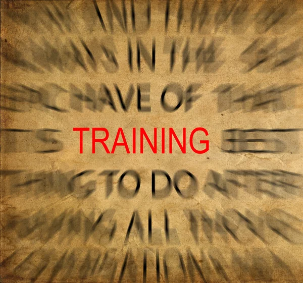 トレーニングの焦点とビンテージの紙の上 blured テキスト — ストック写真