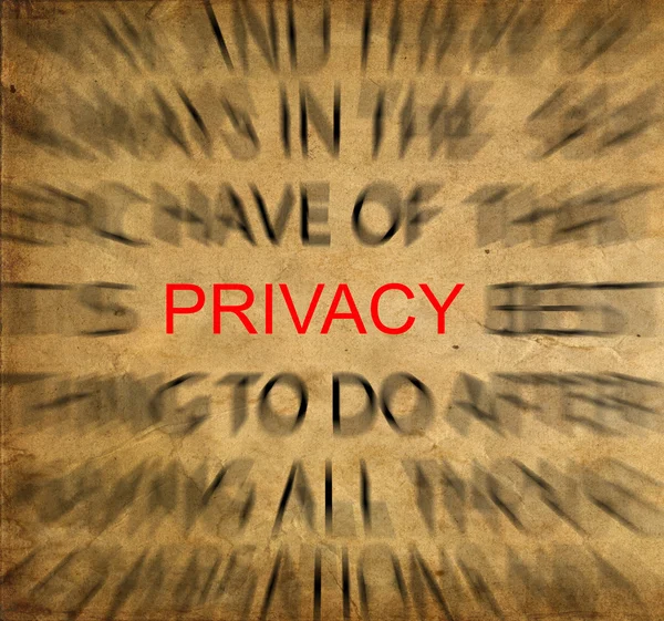 プライバシーに焦点を当てるとビンテージの紙の上 blured テキスト — ストック写真