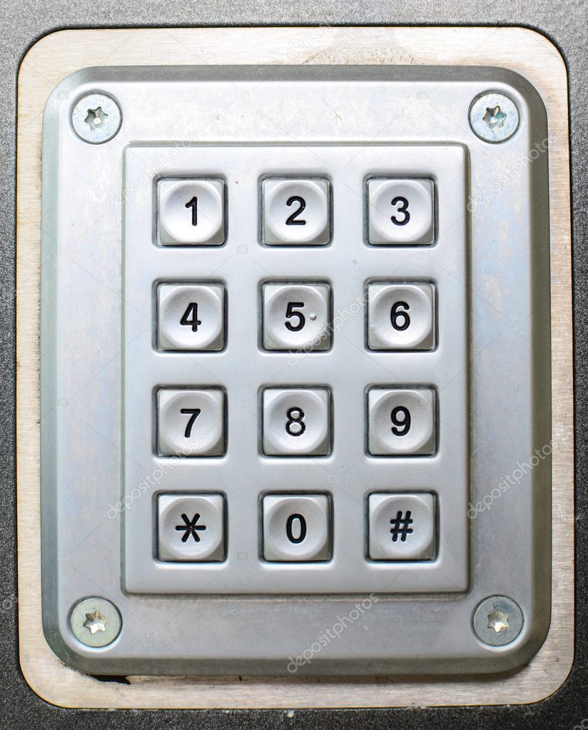 Metal button phone keypad background