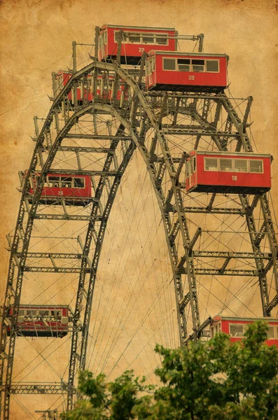 Ferris Wheel in Vienna Austria - Vintage photograph — Stock Photo, Image
