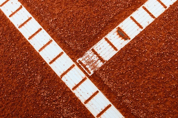 Quadra de tênis de barro com linhas vista abstrata — Fotografia de Stock