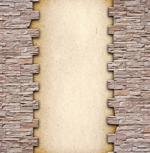 レンガ壁のフレーミングと石膏の背景 — ストック写真