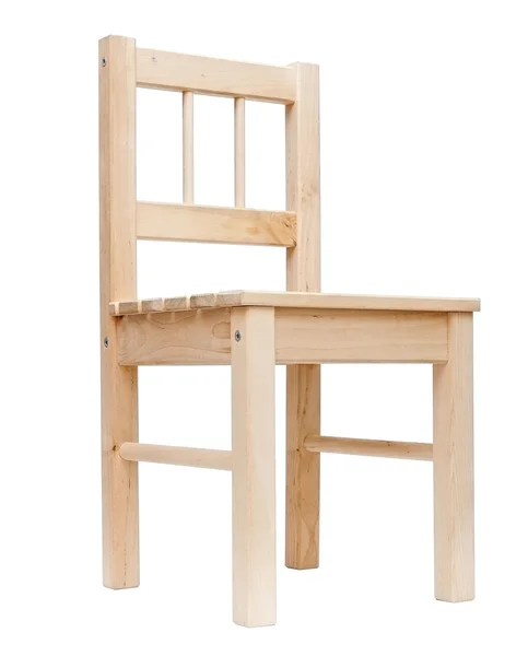 Simplesmente cadeira de madeira isolada no branco — Fotografia de Stock
