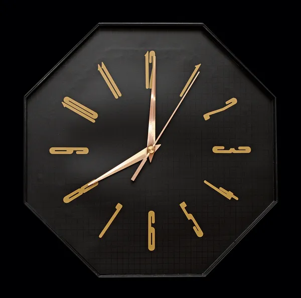 Relógio de parede preto — Fotografia de Stock