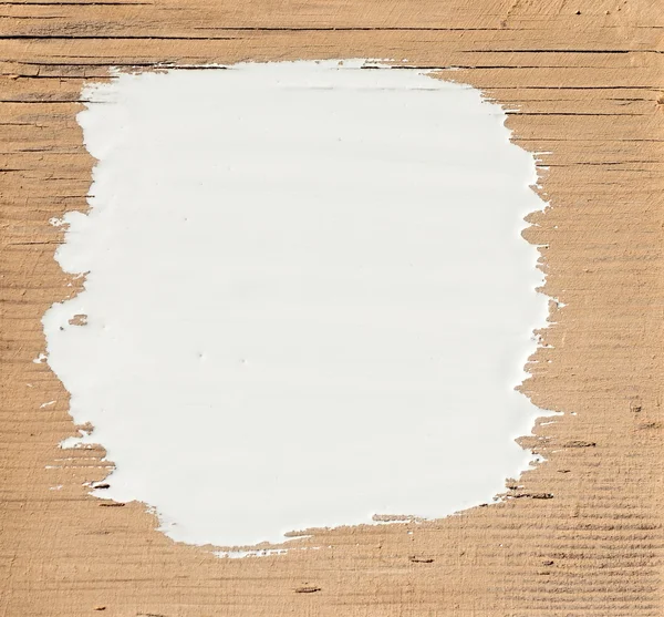 White stroke paint on old wooden background — Stock Photo, Image