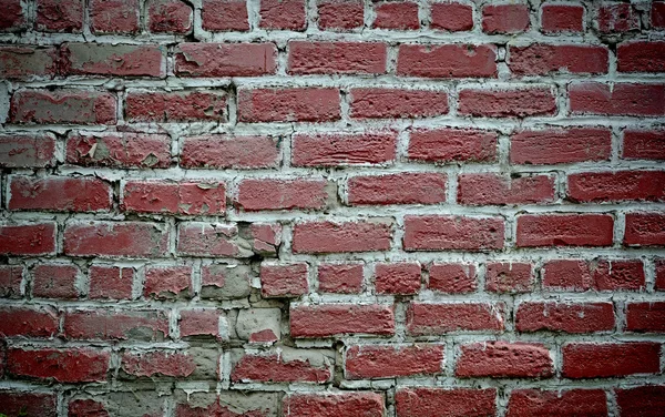 風化した古いレンガの壁の背景 — ストック写真