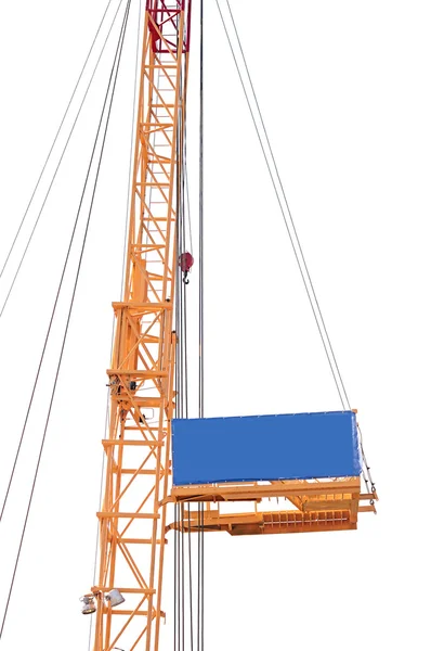 Crane with blank banner — Stock Photo, Image