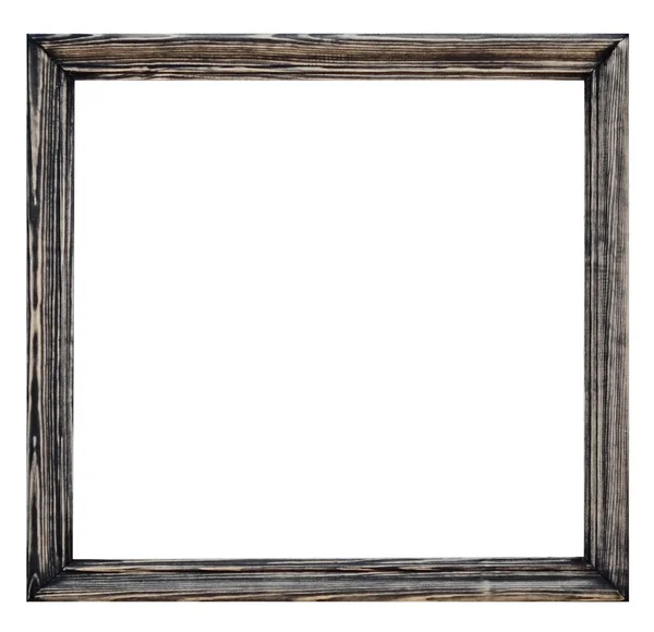Ročník obrázek rám, dřevo pokovené, bílé pozadí, — Stock fotografie