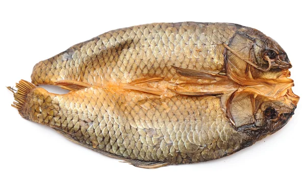 Καπνιστά ψάρια σε λευκό φόντο — Φωτογραφία Αρχείου