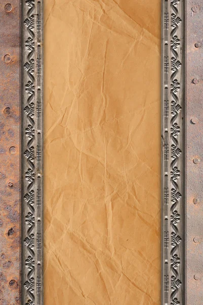 Старинная ретро бумага на деревянной раме. ready for your message . — стоковое фото
