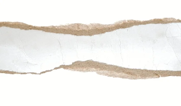 白で隔離され、引き裂かれた紙のバナー — ストック写真