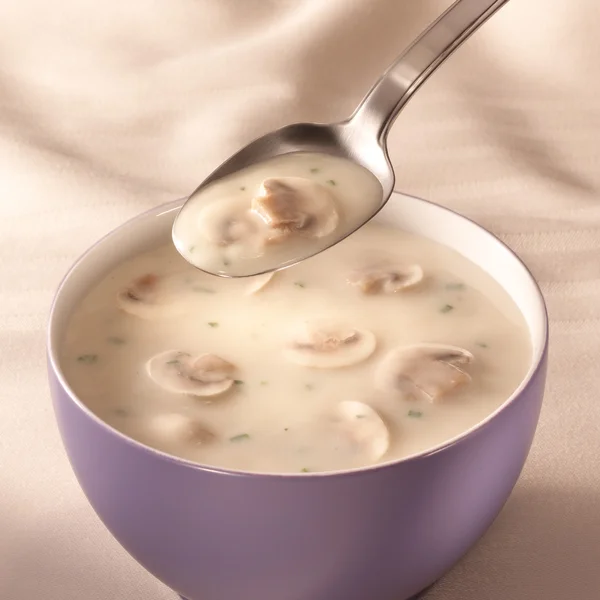 Tazón de sopa de champiñones Fotos De Stock