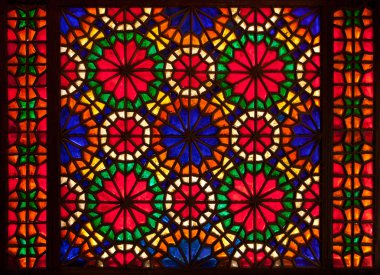 Colorful stained glass window clipart