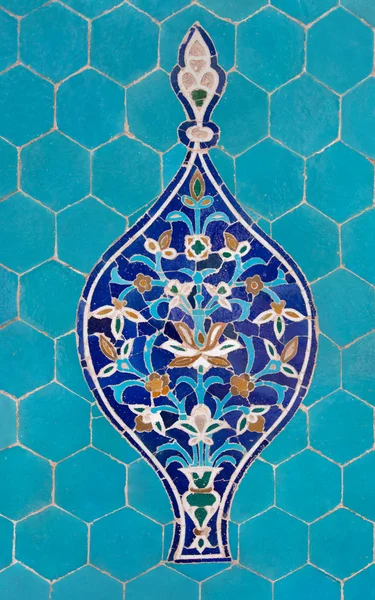 Motif on Blue Tiles — Stock Photo, Image