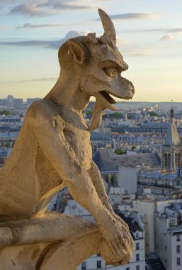 Notre Dame Gargoyle Statue clipart