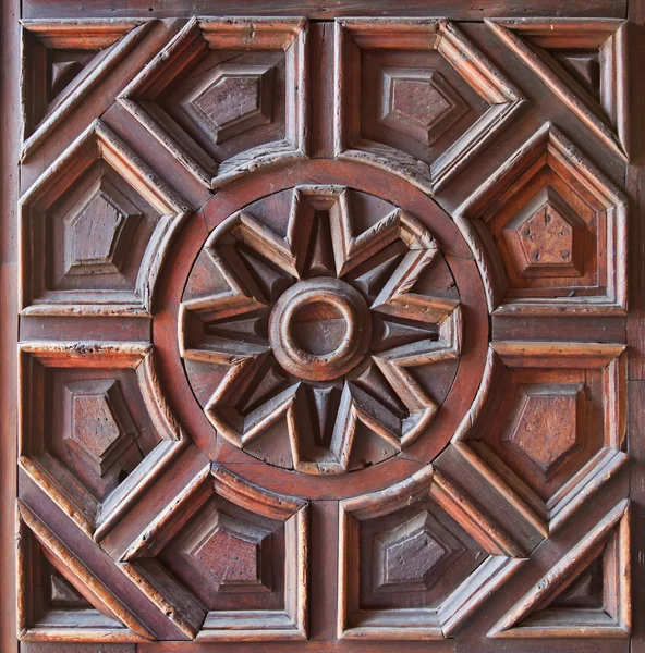 Stare drewniane rzeźbione panelu — Zdjęcie stockowe