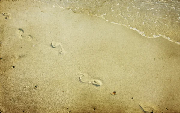 海滩上的脚印 — 图库照片