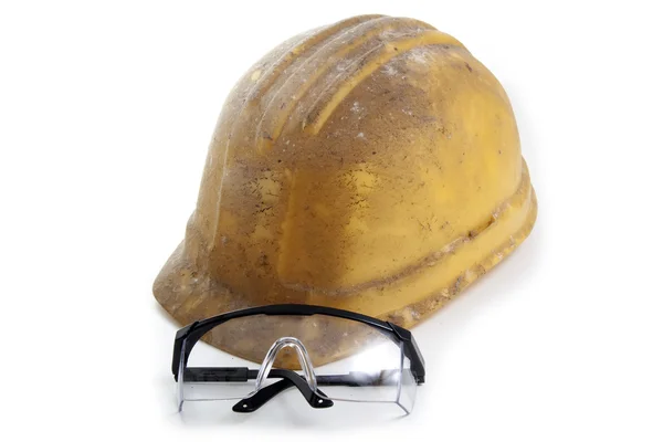 Κράνος και προστατευτικά γυαλιά εργασίας — Φωτογραφία Αρχείου