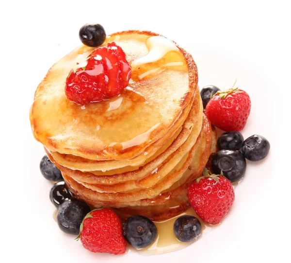 Small pancakes topped with honey — Stock Photo, Image