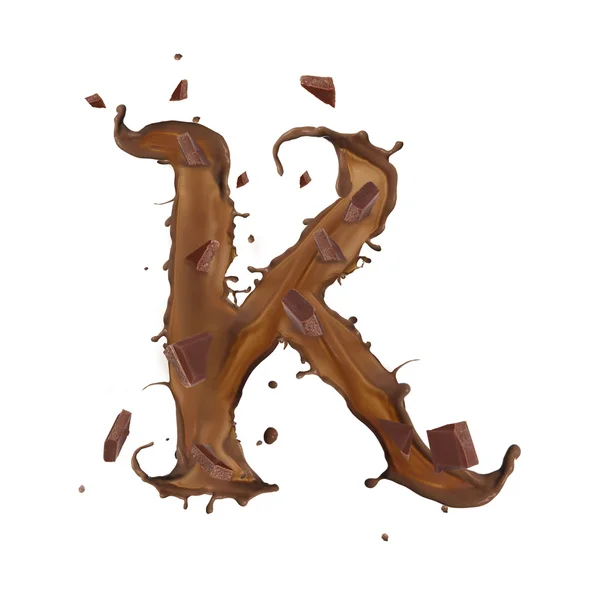 Csokoládé splash levél elszigetelt fehér background — Stock Fotó