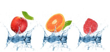 Fruit falling into water clipart