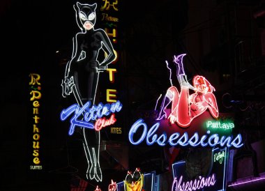 Red light district in Pattaya clipart