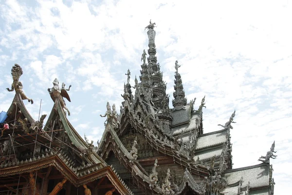 Templo de madeira Santuário da Verdade, Tailândia — Fotografia de Stock