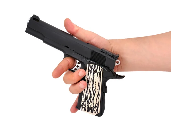 Handgun in hand — Stockfoto