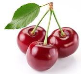 Cherries with the leaf
