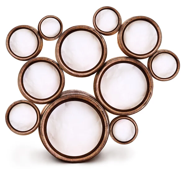 Abstract ontwerp van ronde vormen in de vorm van vaten bier op een — Stockfoto