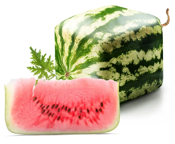 Cubic watermelon with slice — Stock Photo, Image