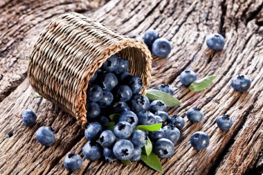 Blueberries have dropped from the basket clipart